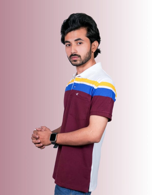 Polo Chest Strip Brown T-Shirt - Image 2