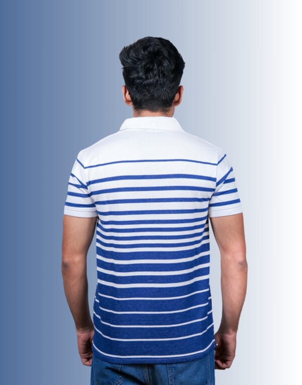 Polo Pyramid Stripe Blue T-Shirt - Image 4
