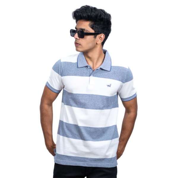 Polo White Grey Stripe T-Shirt