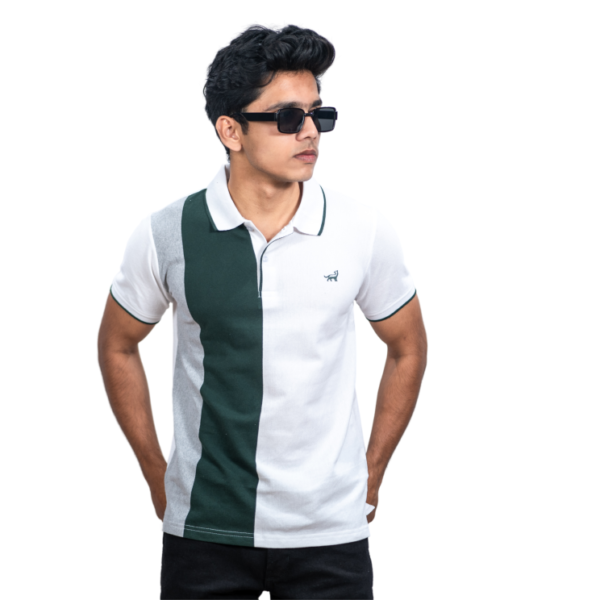 Polo Colour Block Green T-Shirt