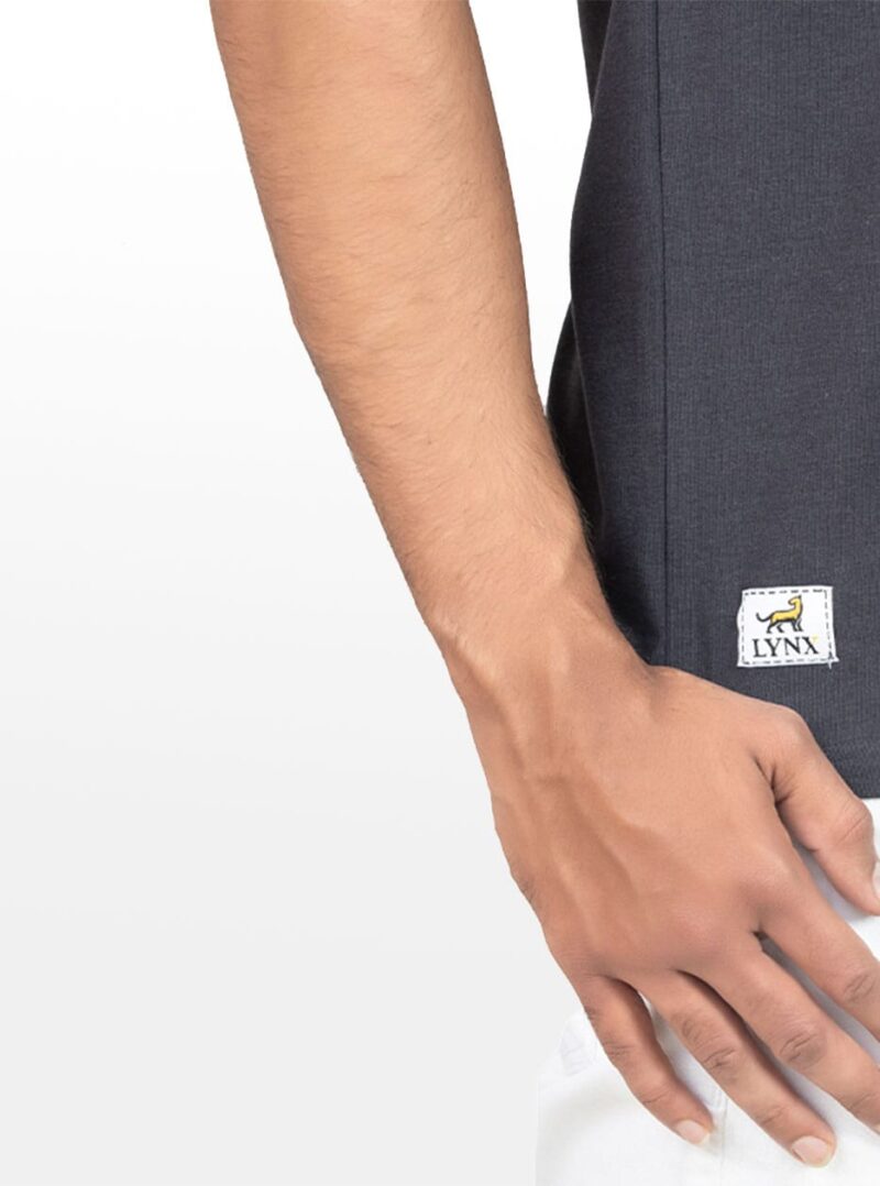 Crew Neck Charcoal Milange T-shirt - Image 5