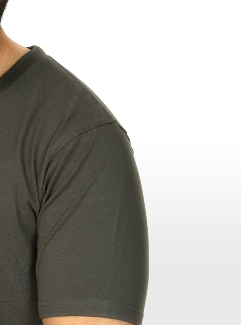 Crew Neck Dark Gull Grey T-shirt - Image 2