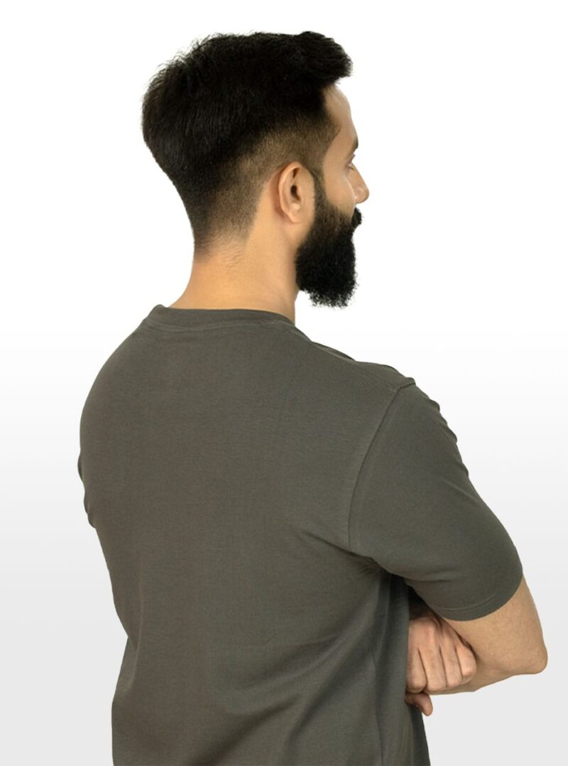 Crew Neck Dark Gull Grey T-shirt - Image 3