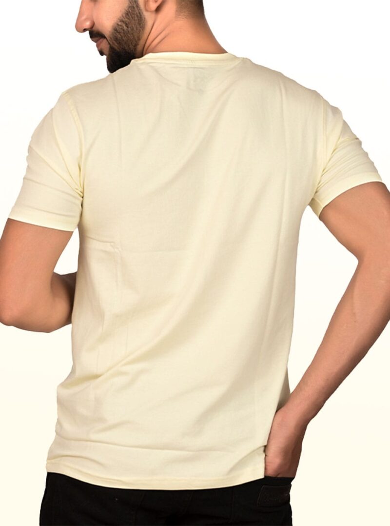 Crew Neck Etheral Yellow T-shirt - Image 3
