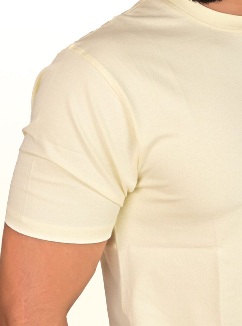 Crew Neck Etheral Yellow T-shirt - Image 4