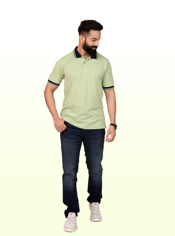 Polo Light Green Milange T-Shirt - Image 5