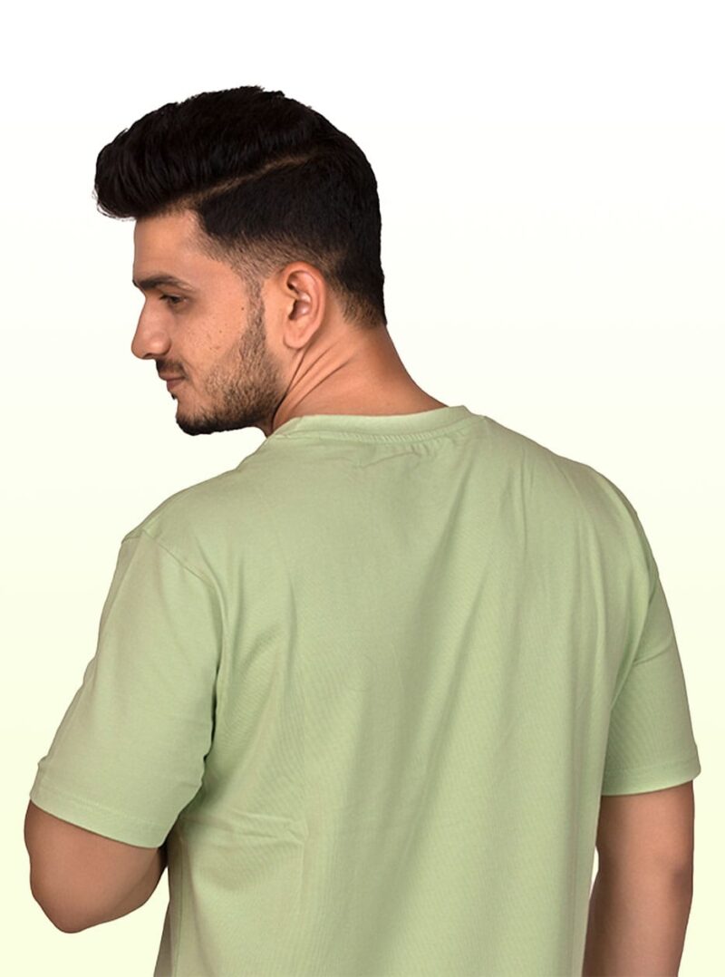 Crew Neck Light GreenMilange T-shirt - Image 5