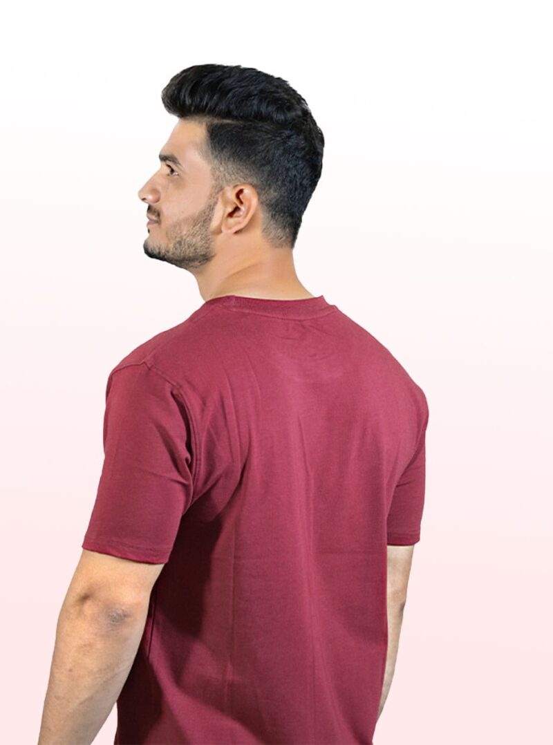 Crew Neck Marron Milange T-shirt - Image 4