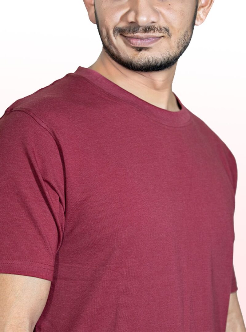 Crew Neck Marron Milange T-shirt - Image 5