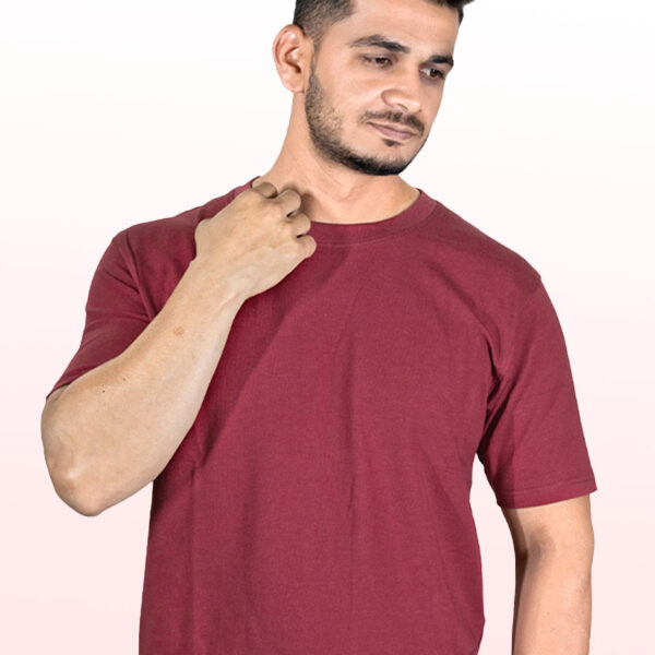 Crew Neck Marron Milange Graphic T-shirt