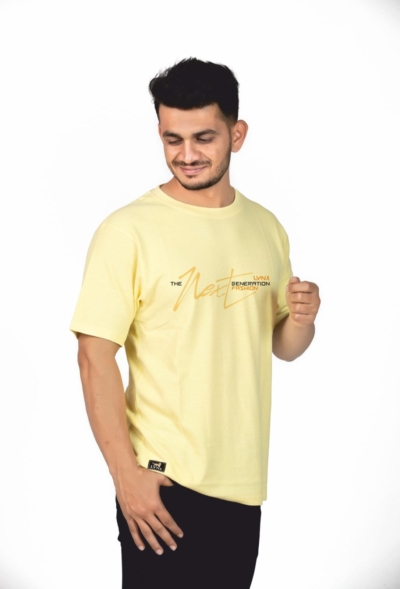 Crew Neck Banana Yellow Printed T-shirt