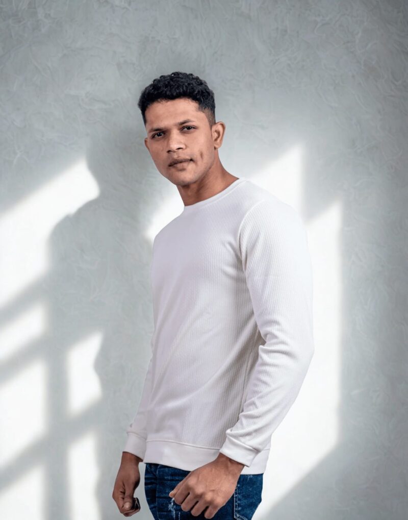 Rib White Full Sleeve - Image 2