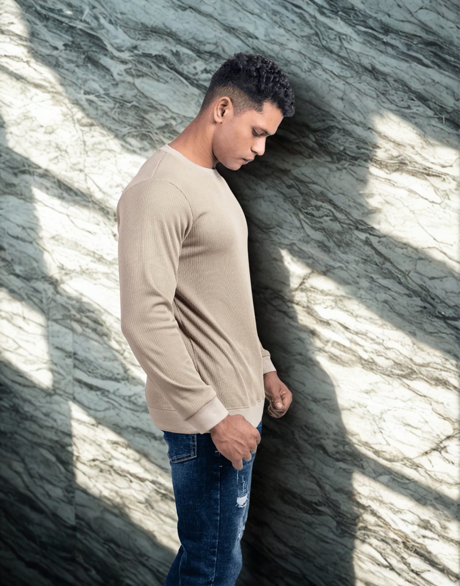 Rib Beige Full Sleeve - Image 3