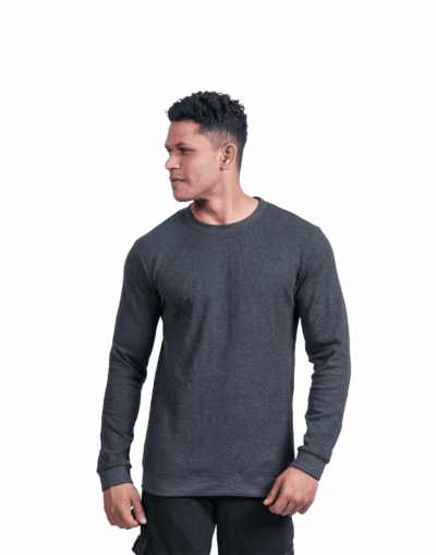 Waffle Full Sleeve Dark Grey Tshirt