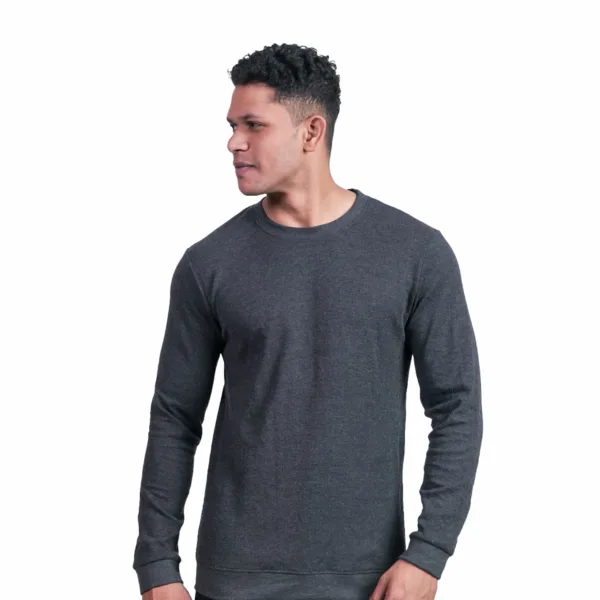 Waffle Full Sleeve Dark Grey Tshirt