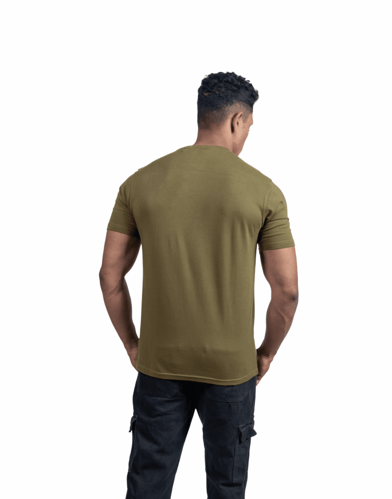 Crew Neck Olive Branch Printed T-shirt - Image 2