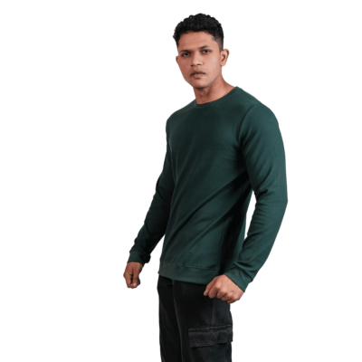 Waffle Full Sleeve Green Tshirt