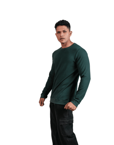 Waffle Full Sleeve Green Tshirt