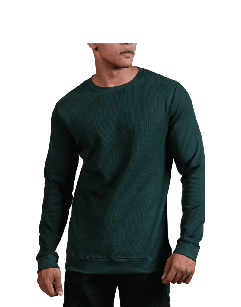 Waffle Full Sleeve Green Tshirt - Image 5