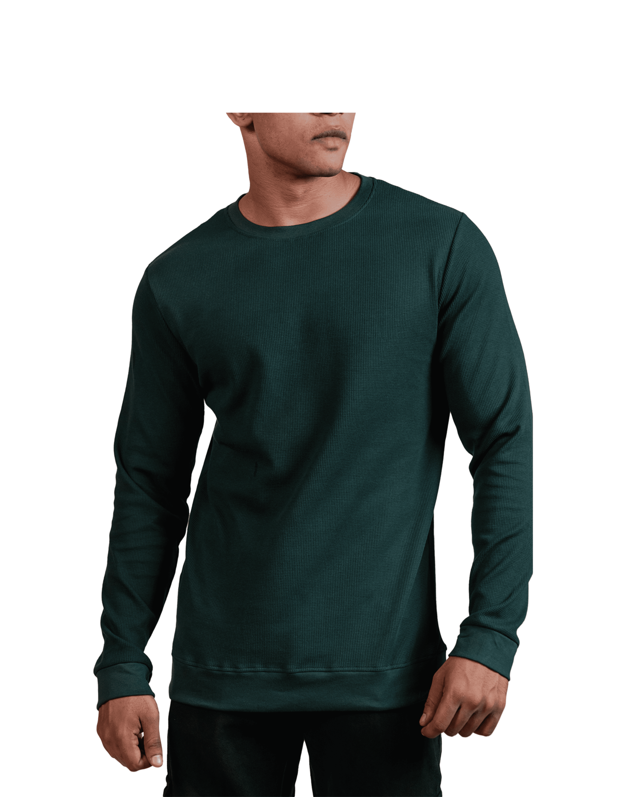 Waffle Full Sleeve Green Tshirt - Image 5