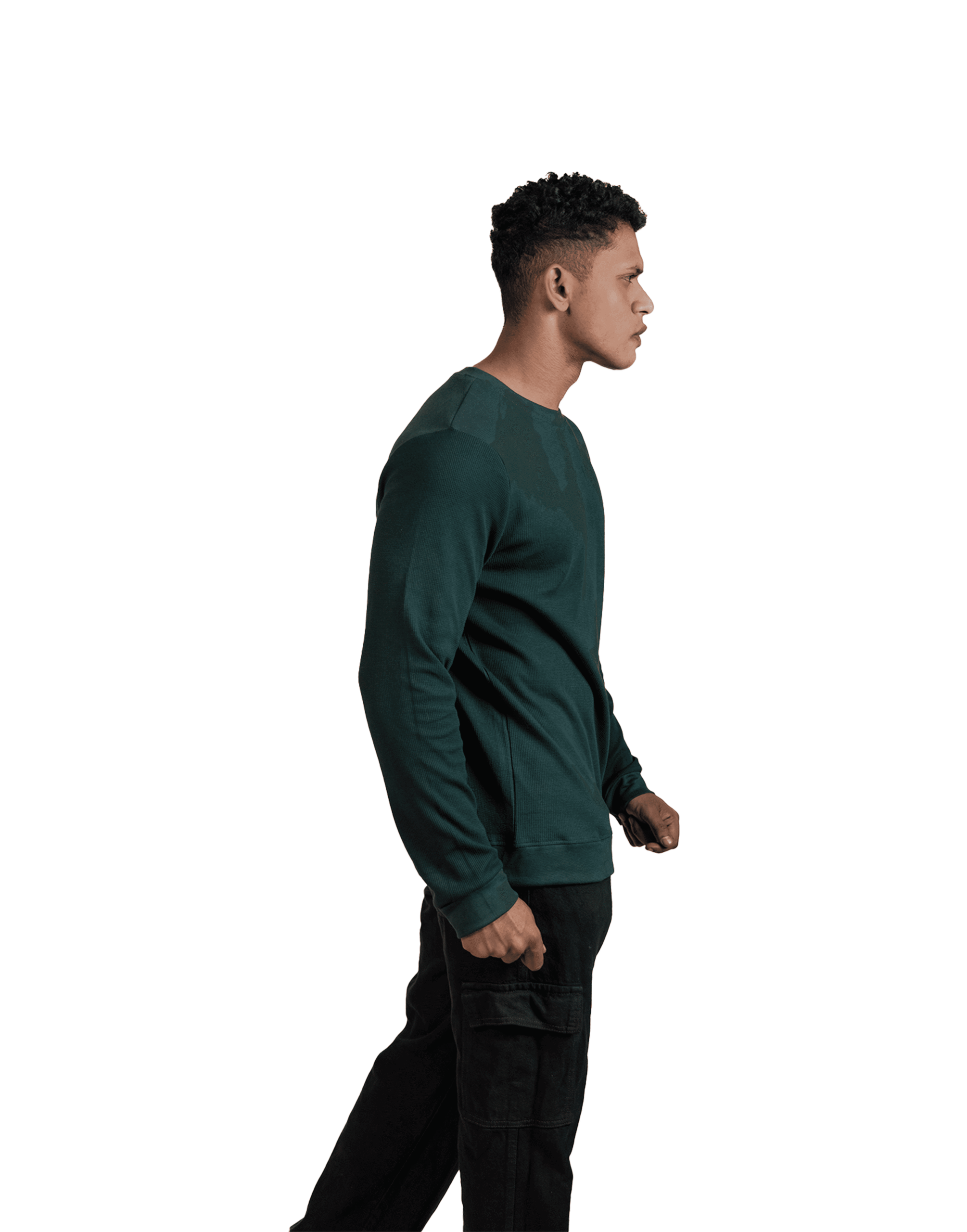 Waffle Full Sleeve Green Tshirt - Image 3