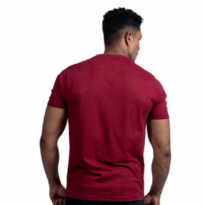 Crew Neck Maroon Milange Printed T-shirt