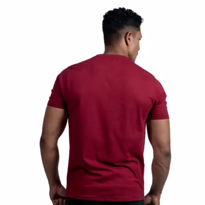 Crew Neck Maroon Milange Printed T-shirt