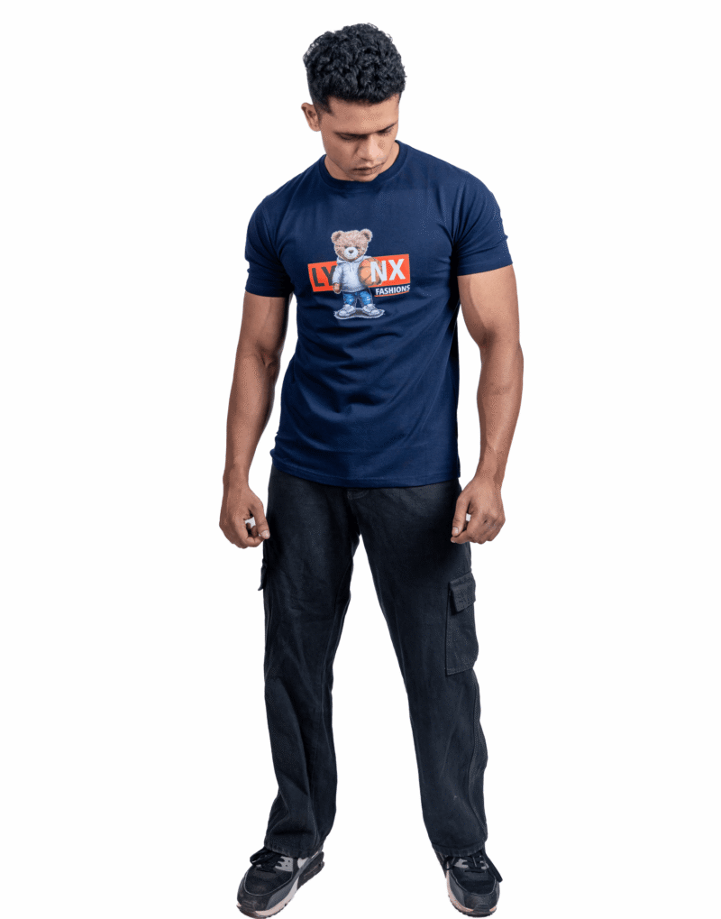 Crew Neck Navy Blazer Printed T-shirt - Image 4