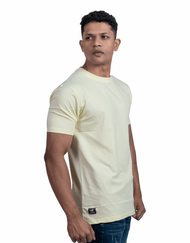Crew Neck Ethereal Yellow Printed T-shirt - Image 3