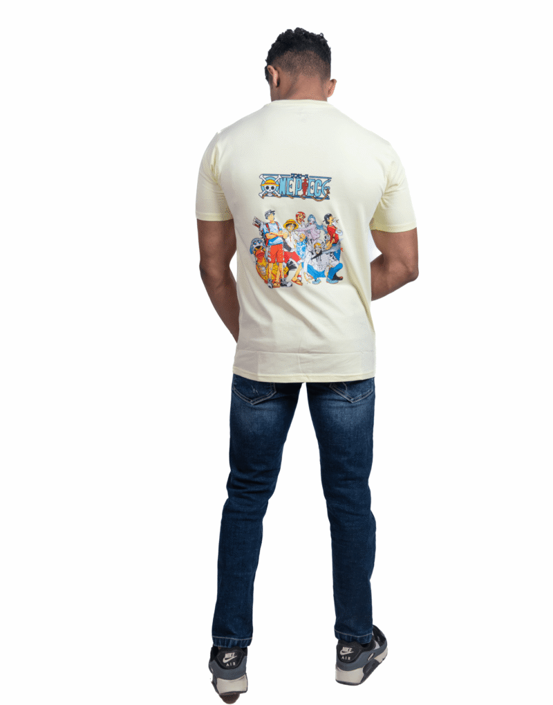 Crew Neck Ethereal Yellow Printed T-shirt - Image 2