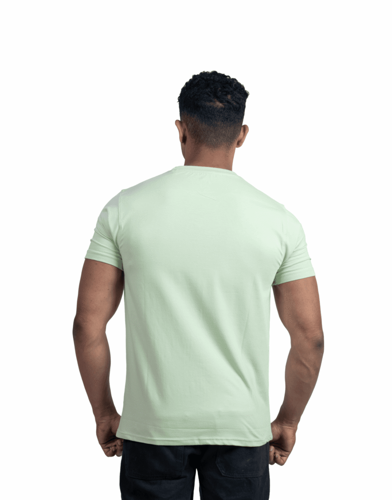 Crew Neck Ligth Green Milange Printed T-shirt - Image 5