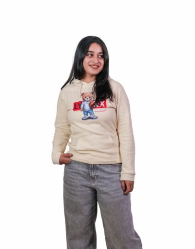 Printed Cream Hoodie