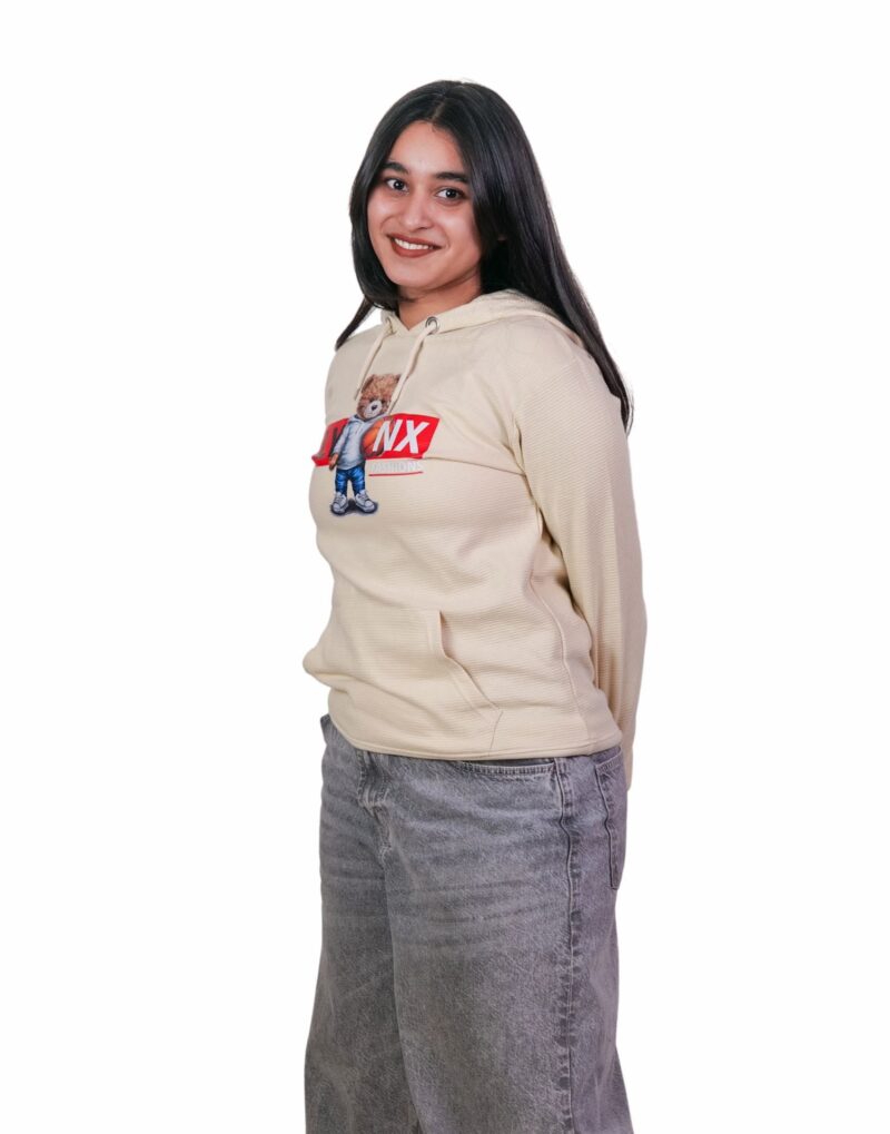 Printed Cream Hoodie - Image 3