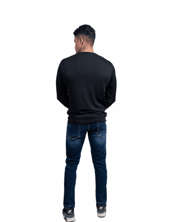 Ribbed Full Black Sleeve T-Shirt - Image 5