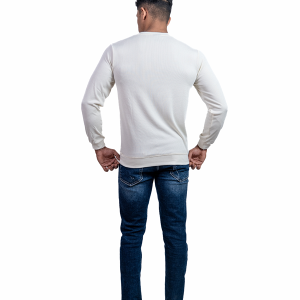 Ribbed Dark Cream Full  Sleeve T-Shirt