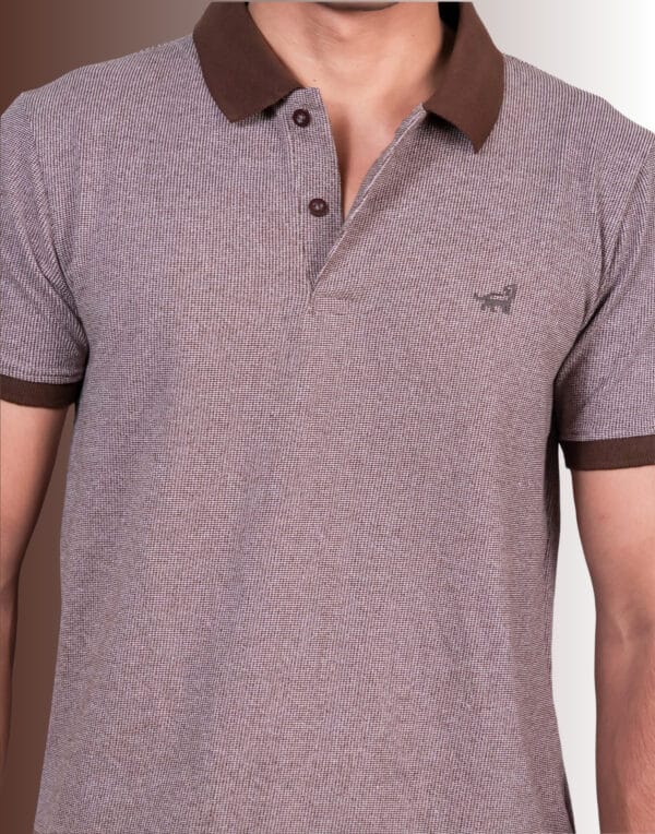Polo Self Design-L Brown T-Shirt - Image 3