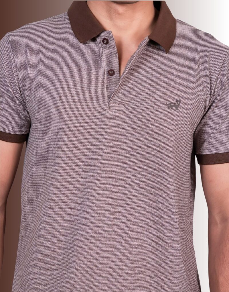 Polo Self Design-L Brown T-Shirt - Image 3