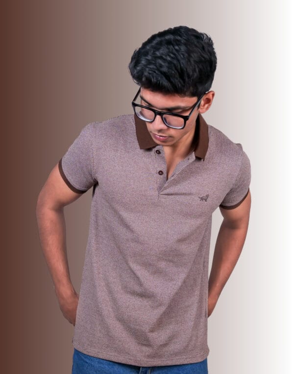 Polo Self Design-L Brown T-Shirt - Image 2