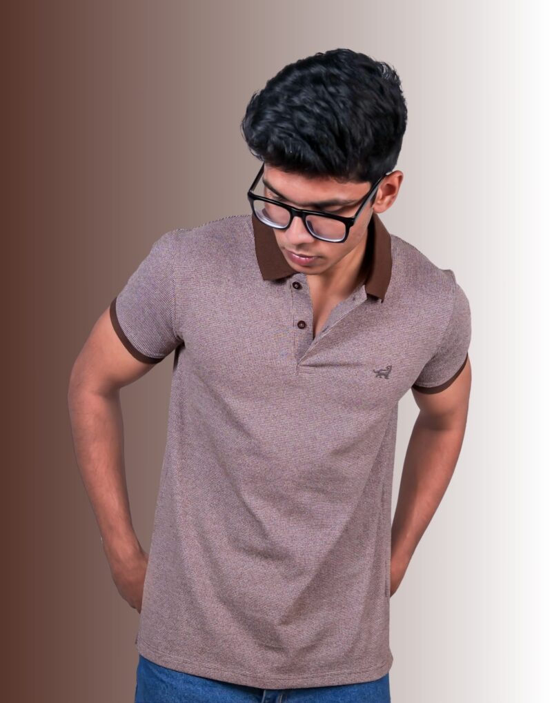 Polo Self Design-L Brown T-Shirt - Image 2