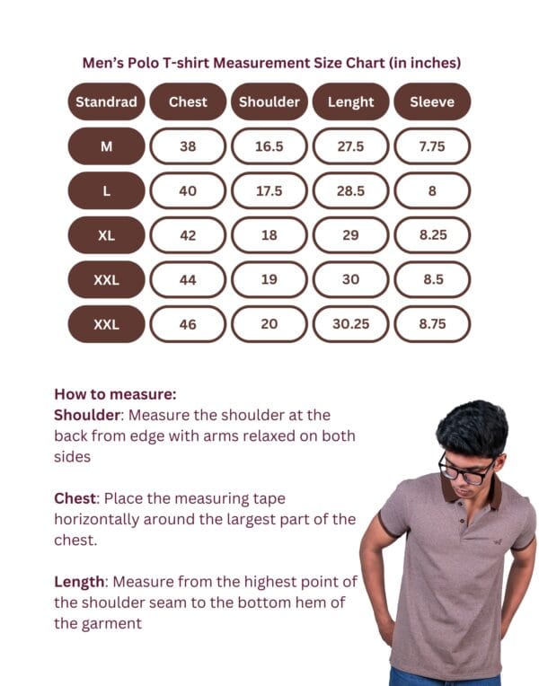 Polo Self Design-L Brown T-Shirt - Image 6