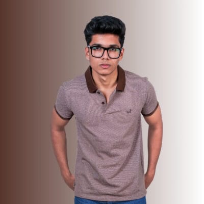 Polo Self Design-L Brown T-Shirt