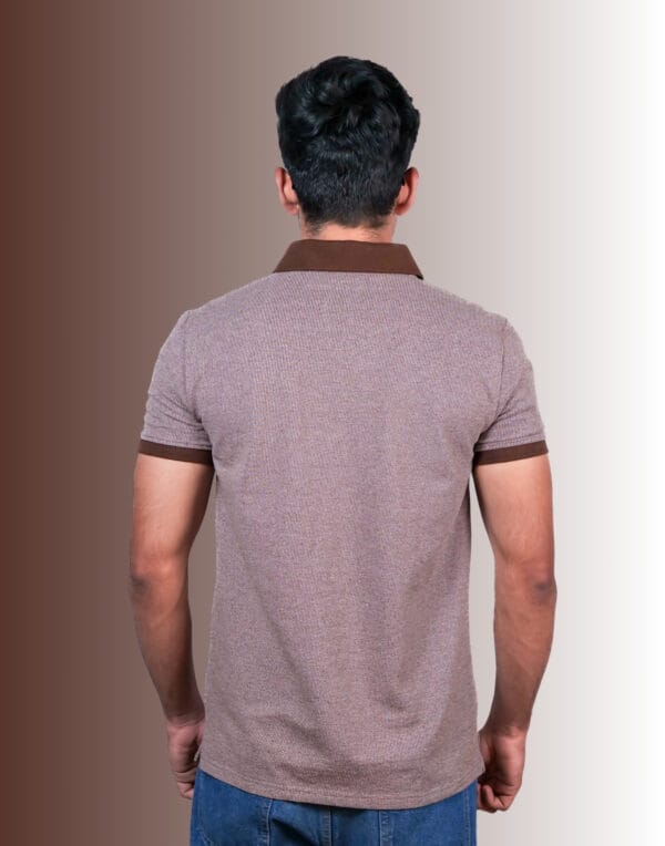 Polo Self Design-L Brown T-Shirt - Image 5