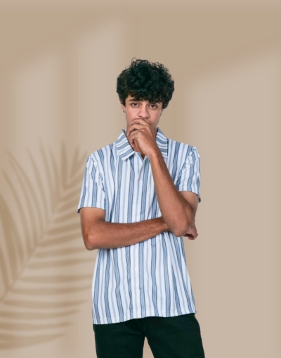 Modern Stripe Half Shirt