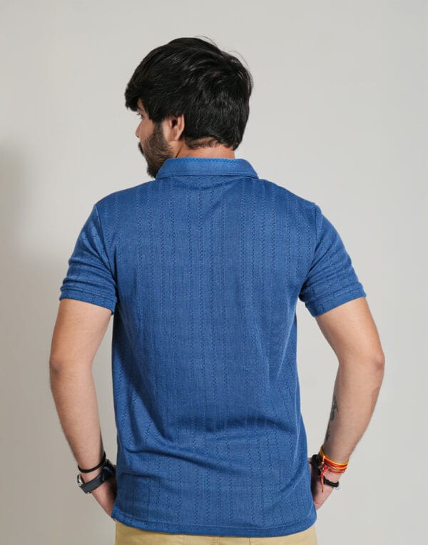 Blue Zipper Polo T-Shirt - Image 5
