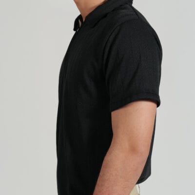 Black Zipper Polo T-Shirt