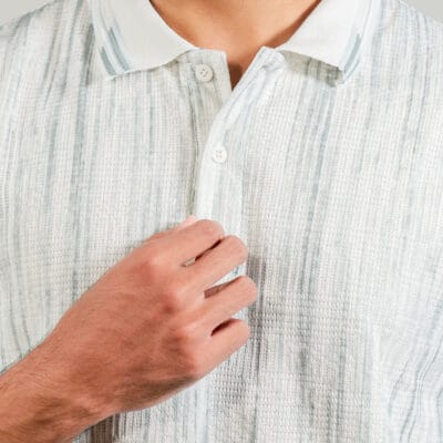 Light Blue Textured Polo T-Shirt