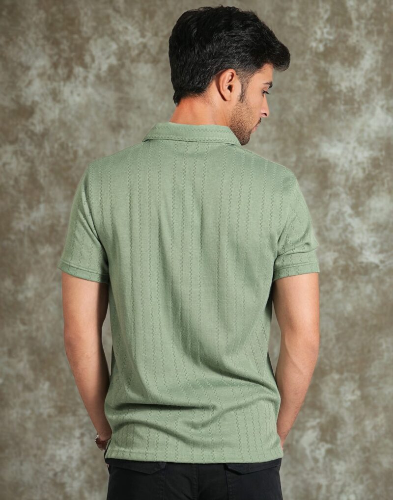 Green Zipper Polo T-Shirt - Image 4