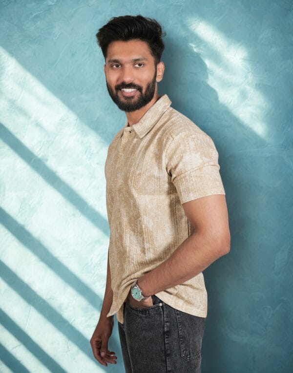 Texture Light Brown Shirt - Image 2