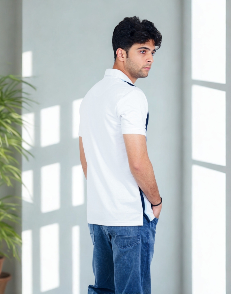 Zipper Stripe Polo Tee