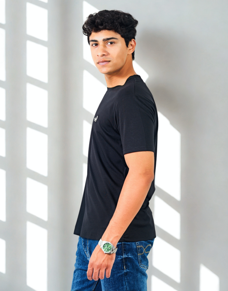 Black Tencil Round Neck